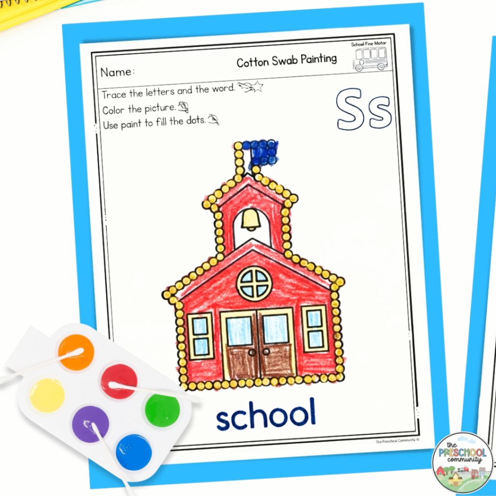 Painting with Q-tips or cotton swabs strengthens hand muscles while helping students build control and precision.