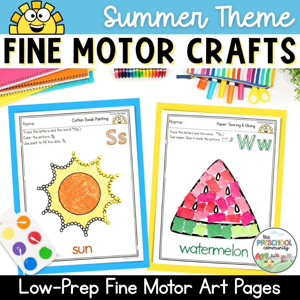 Grab the Summer Fine Motor Crafts Pack and have a full set of engaging, low-prep activities ready whenever you need them. Your students stay busy building real skills, and you get one less thing to plan during an already full season.