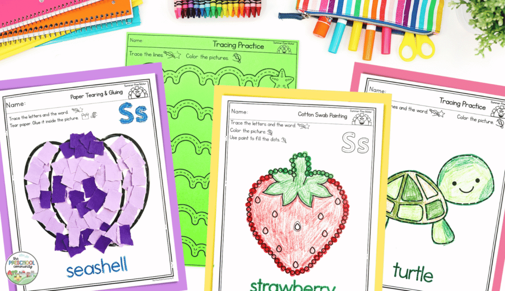 If you teach preschool, pre-k, kindergarten, or support homeschool or summer programs, you already know something important… Fine motor skills do not take the summer off. In fact, this is one of the most important times of year to keep them going in simple, low-pressure ways that still feel fun for kids. But, we're also low on time, right?! We don't exactly have the capacity for tons of prep. That's exactly why I created this Summer Fine Motor Crafts and Art Worksheets Pack! It gives you everything ready to go without extra planning, but plenty of summer fun!