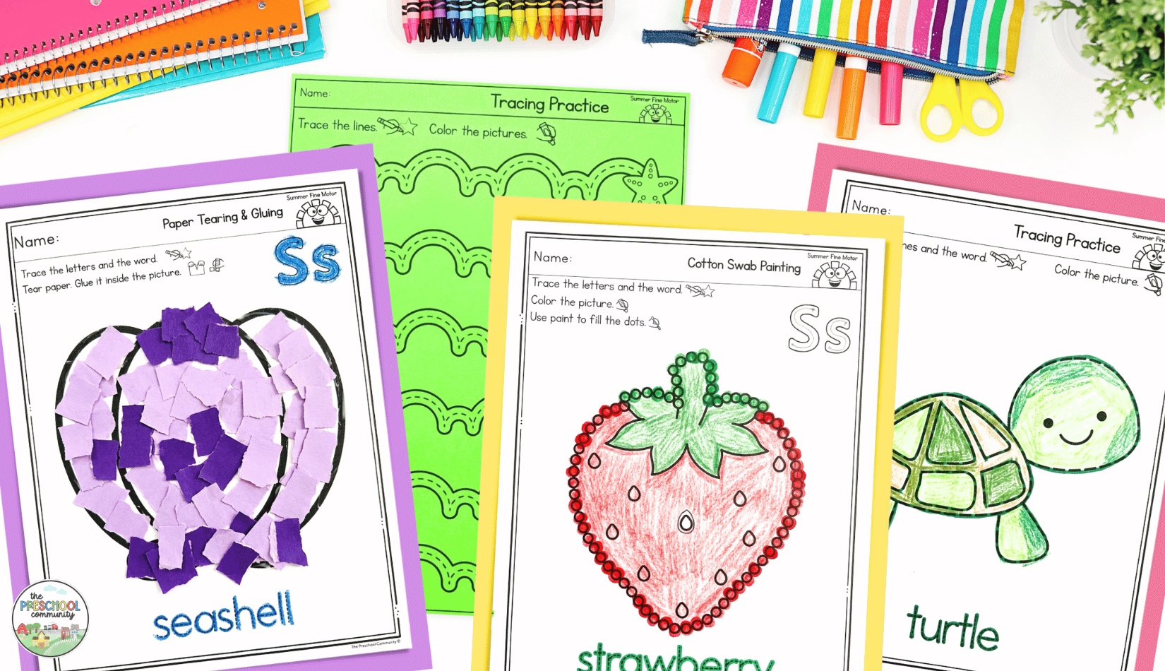 If you teach preschool, pre-k, kindergarten, or support homeschool or summer programs, you already know something important… Fine motor skills do not take the summer off. In fact, this is one of the most important times of year to keep them going in simple, low-pressure ways that still feel fun for kids. But, we're also low on time, right?! We don't exactly have the capacity for tons of prep. That's exactly why I created this Summer Fine Motor Crafts and Art Worksheets Pack! It gives you everything ready to go without extra planning, but plenty of summer fun!